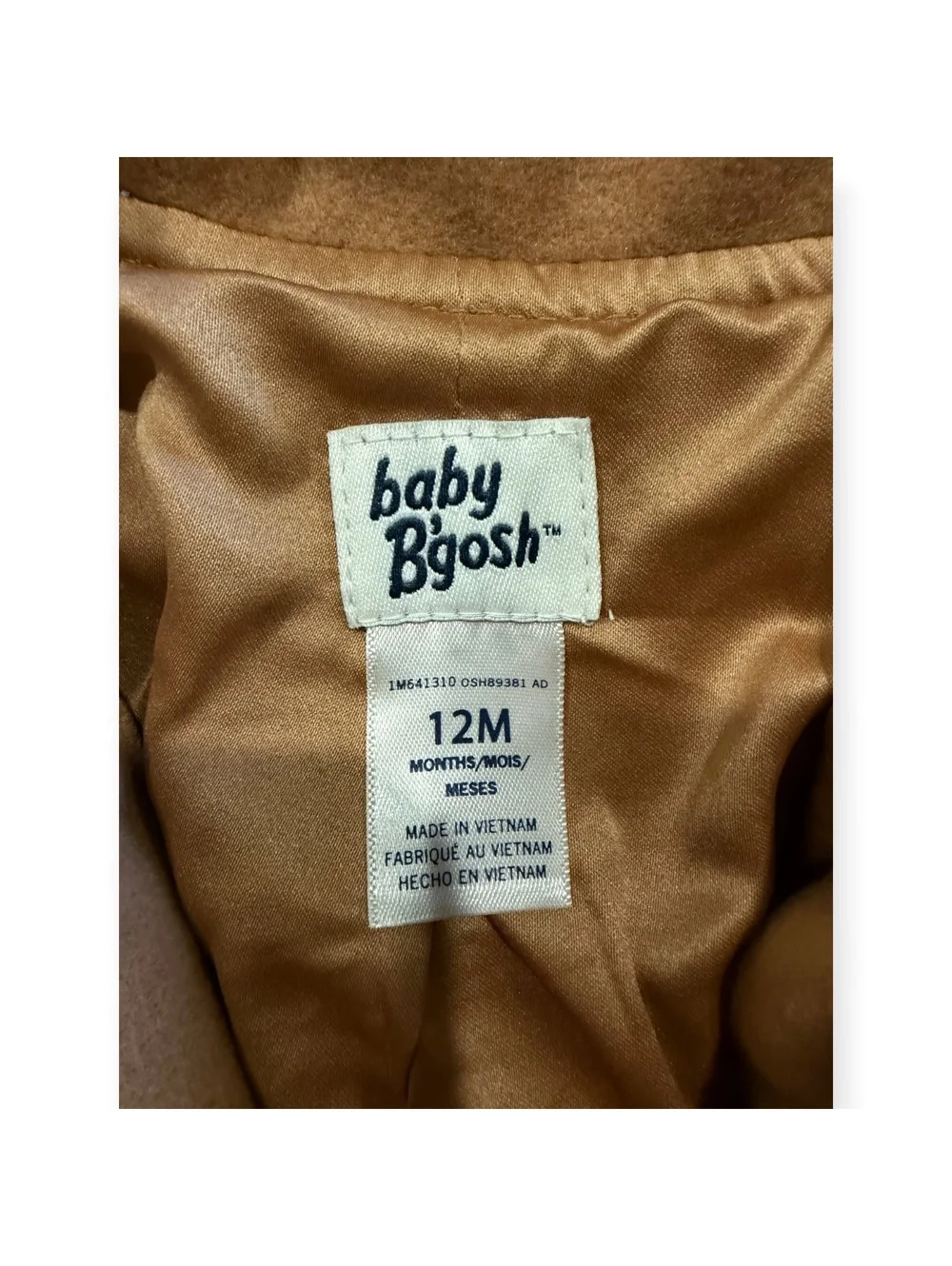 Baby B'gosh Girls' Camel Brown Wool Blend Coat 12M